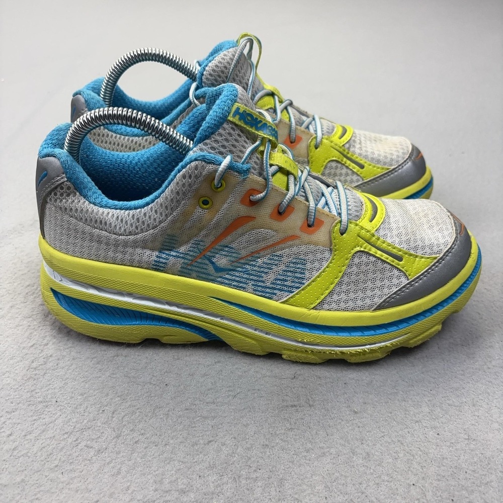 Hoka One One Bondi B Shoes Womens Size 8 Yellow Mesh Running Sneakers 1104803